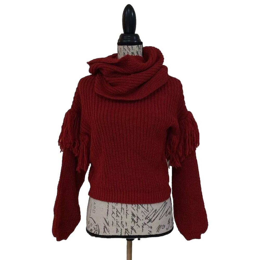 Maison Pholya Chunky Sweater Fringe Italy Size XS